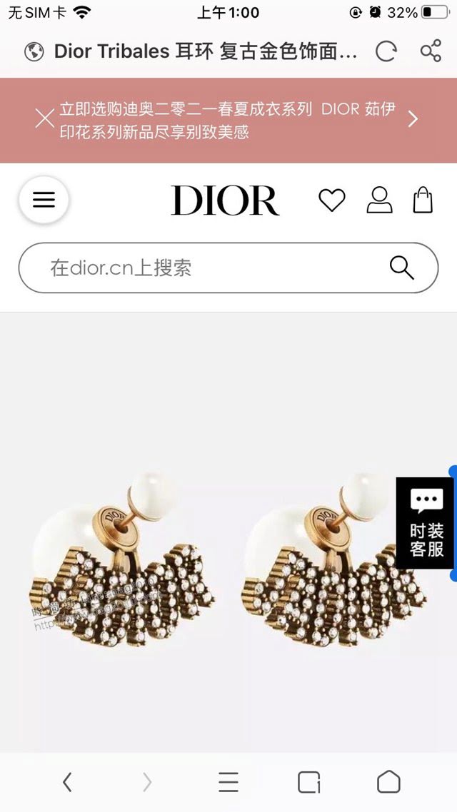 Dior飾品 2021新款DIOR迪奧字母耳釘耳環  zgd1398